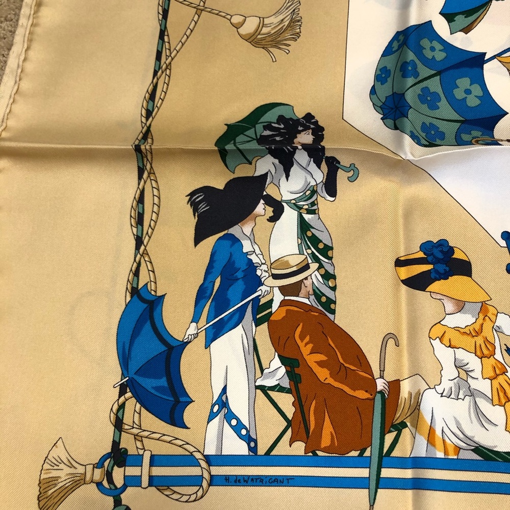 "Ombrelles Et Parapluies" Hermès scarf - Picture 6 of 6